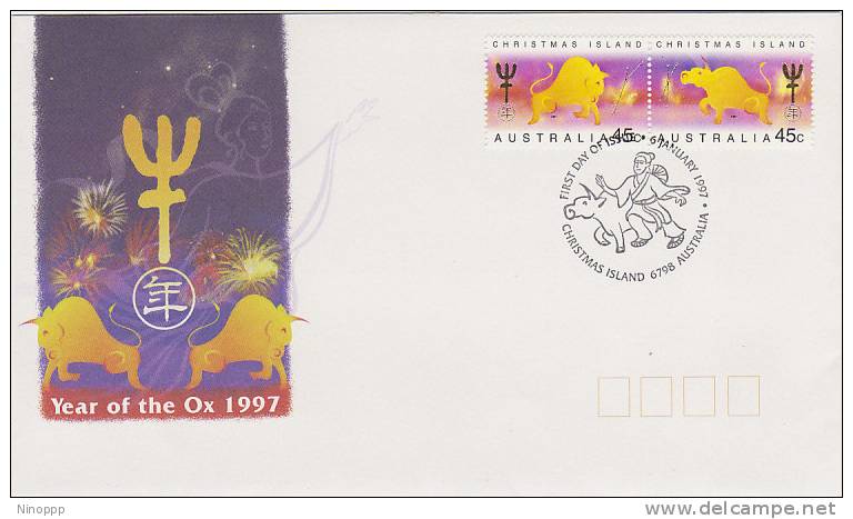 Christmas Island-1997 Year Of The Ox  FDC - Christmas Island