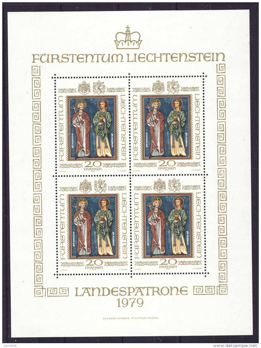 Liechtenstein 1979 : Mi. Nr 734 Klb. *** - Freimarke / Definitives - Blocks & Sheetlets & Panes