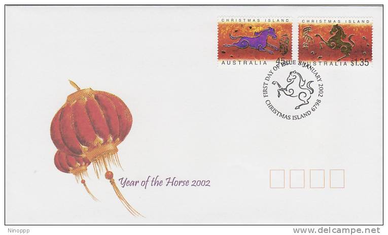 Christmas Island-2002 Year Of The Horse   FDC - Christmas Island