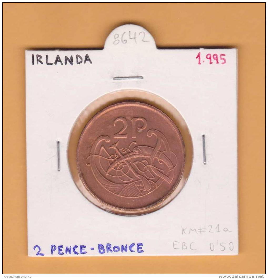 IRLANDA  2  PENCE  1.995  BRONCE  KM#21a  EBC/XF     DL-8642 - Ierland