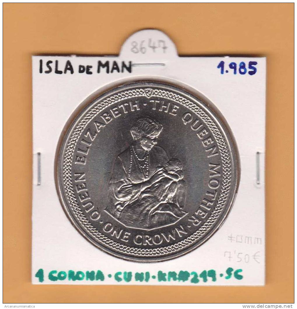 ISLA DE MAN  1  CORONA    1.985   CU NI   KM#219   SC/UNC    DL-8647 - Autres – Europe