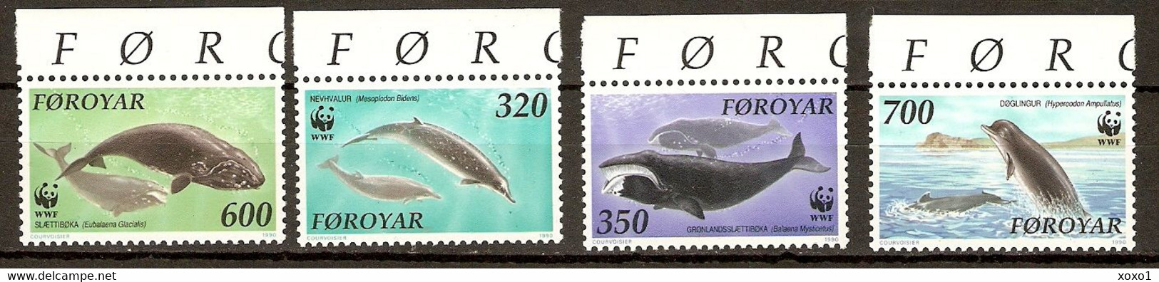 Faroe Islands 1990  MiNr. 203 - 206  Dänemark Färöer Marine Mammals Whales WWF  4v   MNH**  8,00 € - Baleines