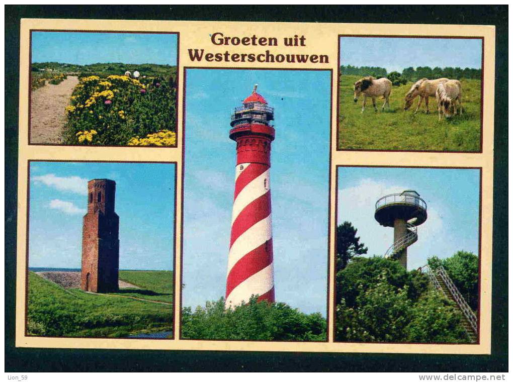 GROETEN UIT WESTERSCHOUWEN - LIGHTHOUSE - HORSE - Netherlands Nederland Pays-Bas Paesi Bassi Niederlande 69021 - Renesse