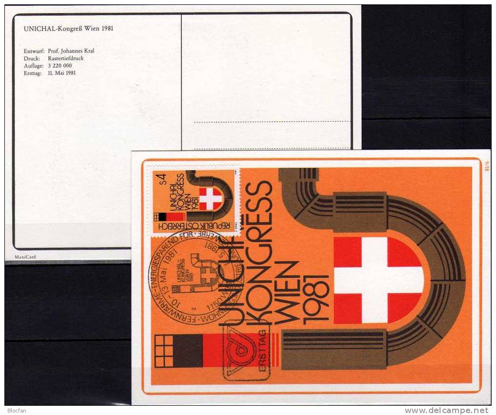 Maximumkarte Fernwärme-Kongreß Wien Österreich 1669 Plus MC6/81a O 11€ Symbol Heizungsrohr Maxi-card Of Austria - Machines à Affranchir (EMA)