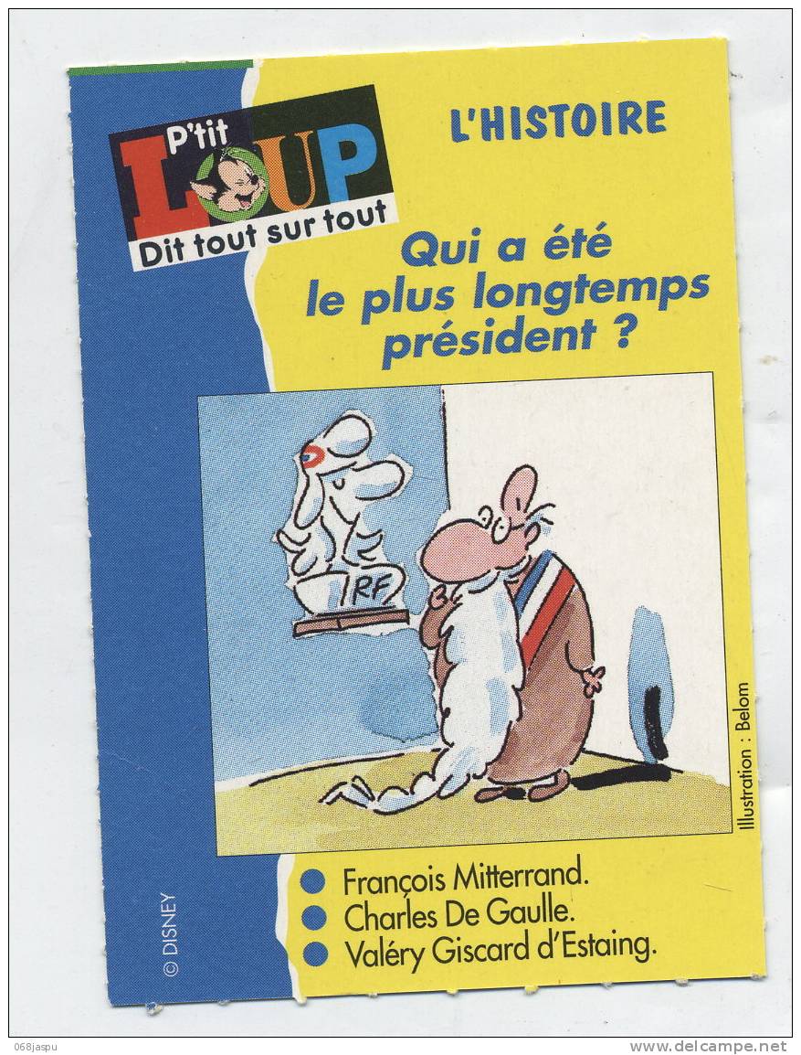Fiche P´tit Loup Histoire Mitterrand - Histoire