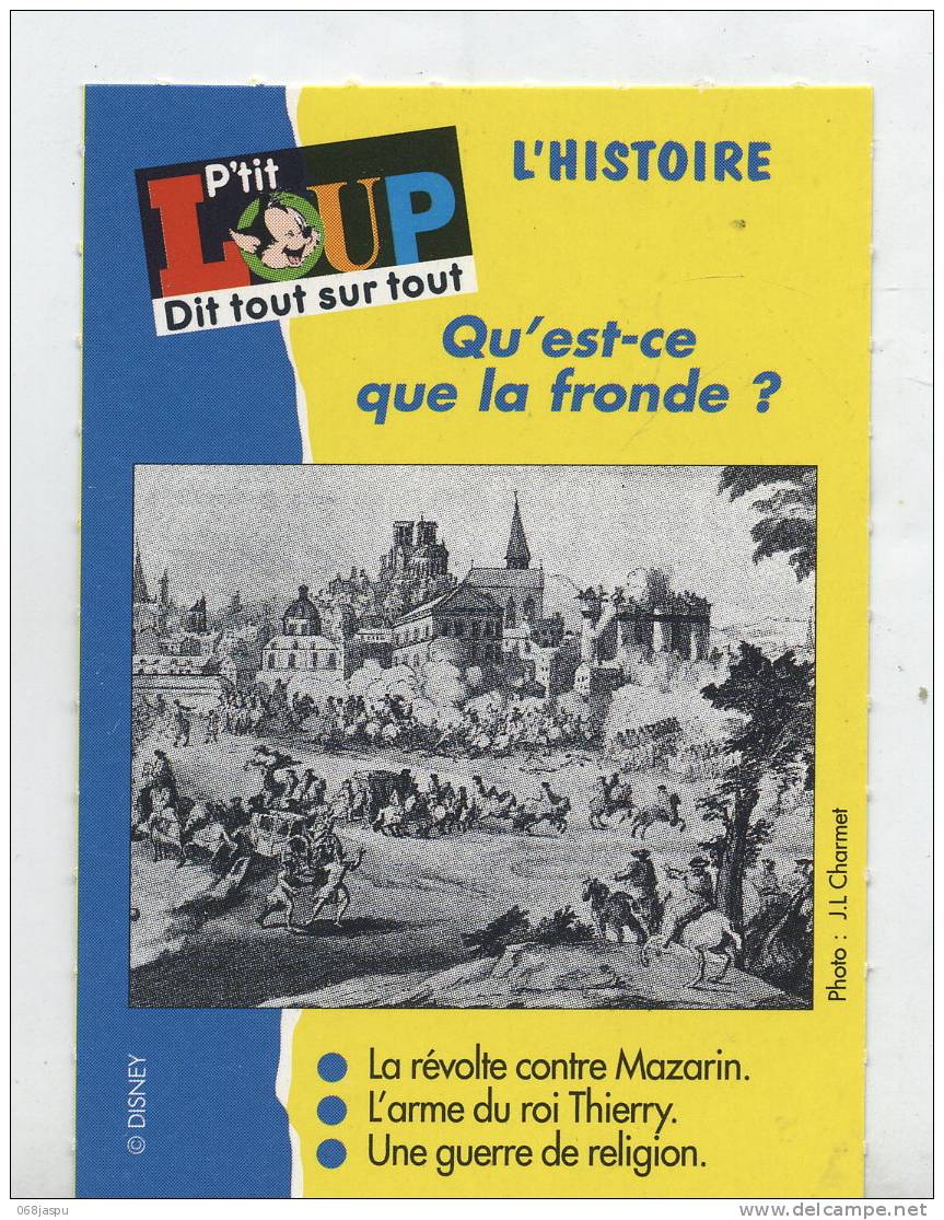 Fiche P´tit Loup Histoire Fronde Mazarin - Histoire