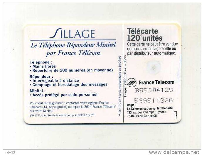 - TELECARTE SILLAGE . TELEPHONE REPONDEUR  . 1995 - Telekom-Betreiber