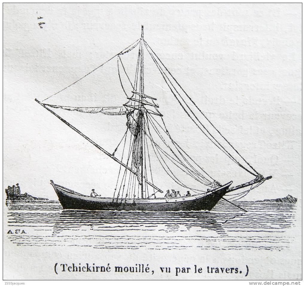 LE MAGASIN PITTORESQUE - NOV. 1842 - N°47 PANTHÈRE NOIRE - MARINE HONFLEUR LA HEVE YOUYOU VOILES YACHT TCHICKIRNÉ - 1800 - 1849