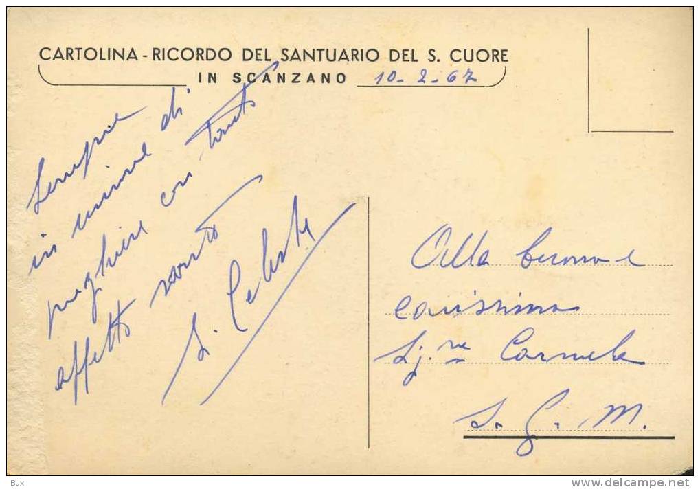 SCANZANO CASTELLAMMARE DI STABIA SANTUARIO     RELIGIONE  POSTCARD UNUSED SCRITTA SUL RETRO ANGOLO SMUSSATO - Luoghi Santi