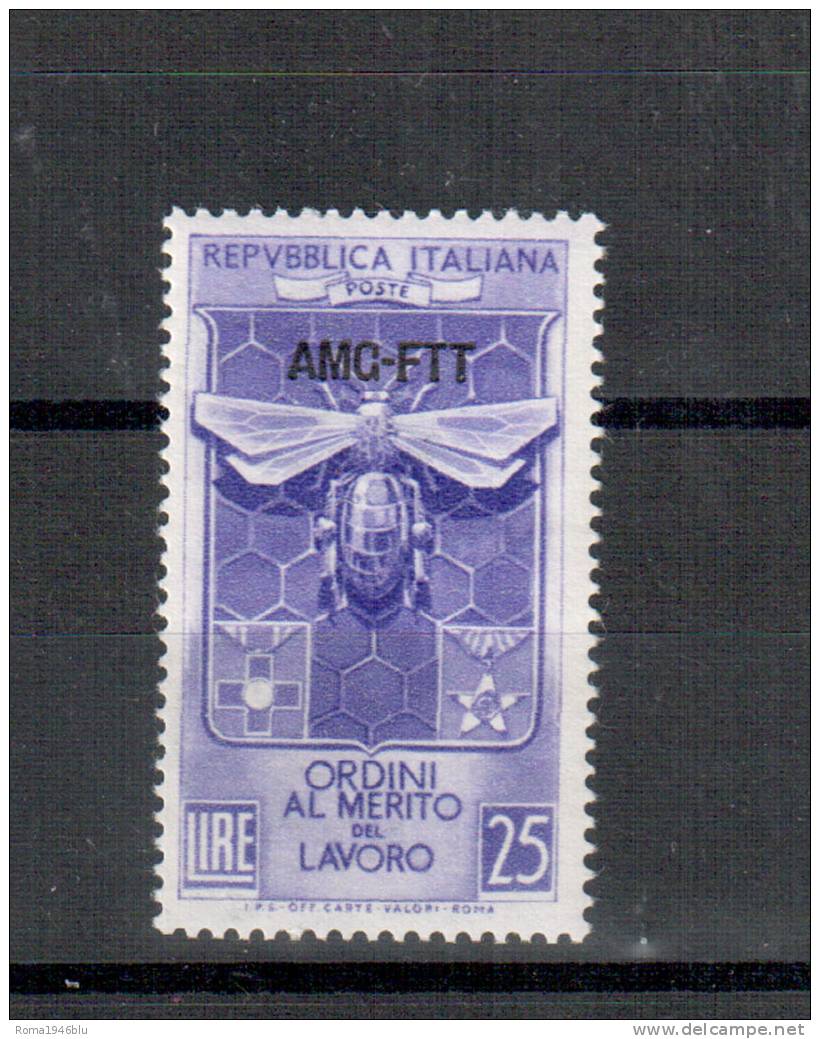 TRIESTE A 1953 ORDINE AL MERITO DEL LAVORO ** MNH QUALITA´ LUSSO - Nuovi