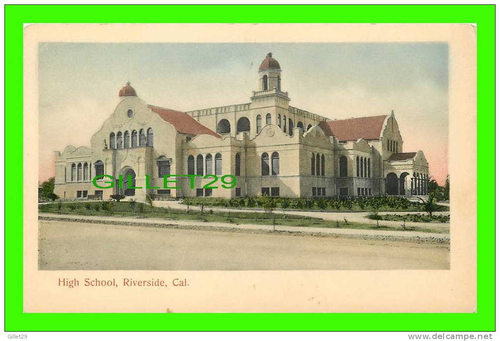 RIVERSIDE, CA - HIGH SCHOOL - M. RIEDER PUB. -  HAND PAINTING - 314 BACK - - Autres & Non Classés