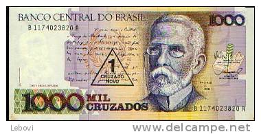 BRESIL : 1 Cruzado Novo/1000 Cruzados - Brazil