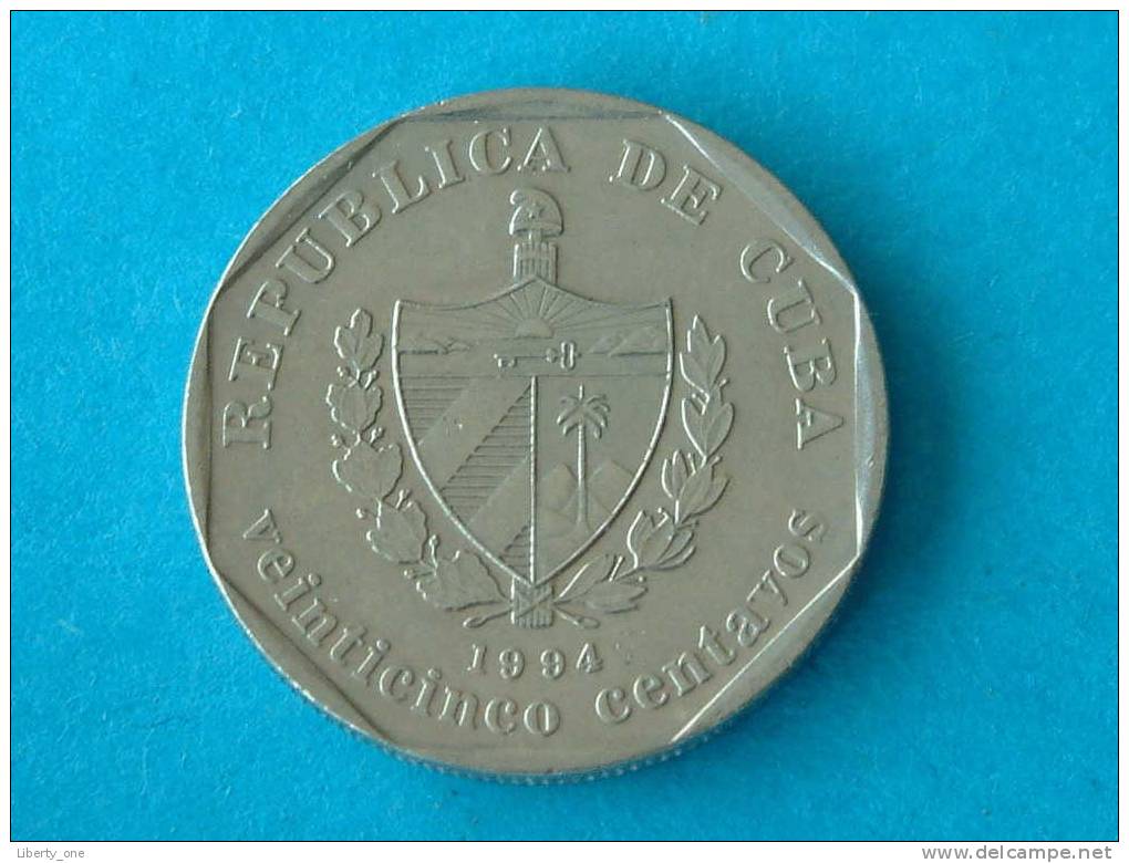 1994 - 25 Centavos / KM 577.1 ( For Grade, Please See Photo ) ! - Cuba