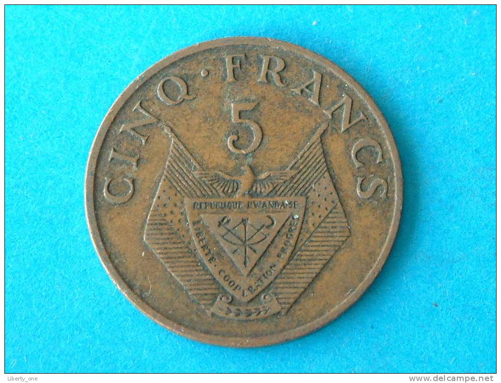 1974 - 5 FRANCS / KM 13 ( For Grade, Please See Photo ) ! - Rwanda