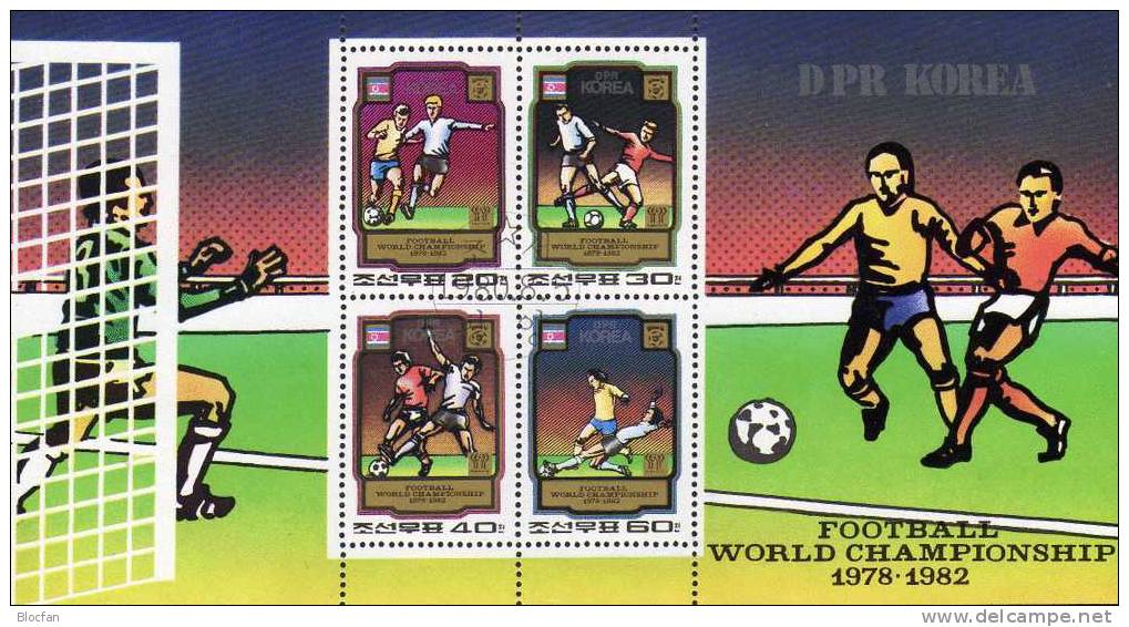 Fussball WM Spanien 1982 Korea  2033/6, 5ZD Plus Block 78 O 45€ Spiel-Szenen - Corea (...-1945)