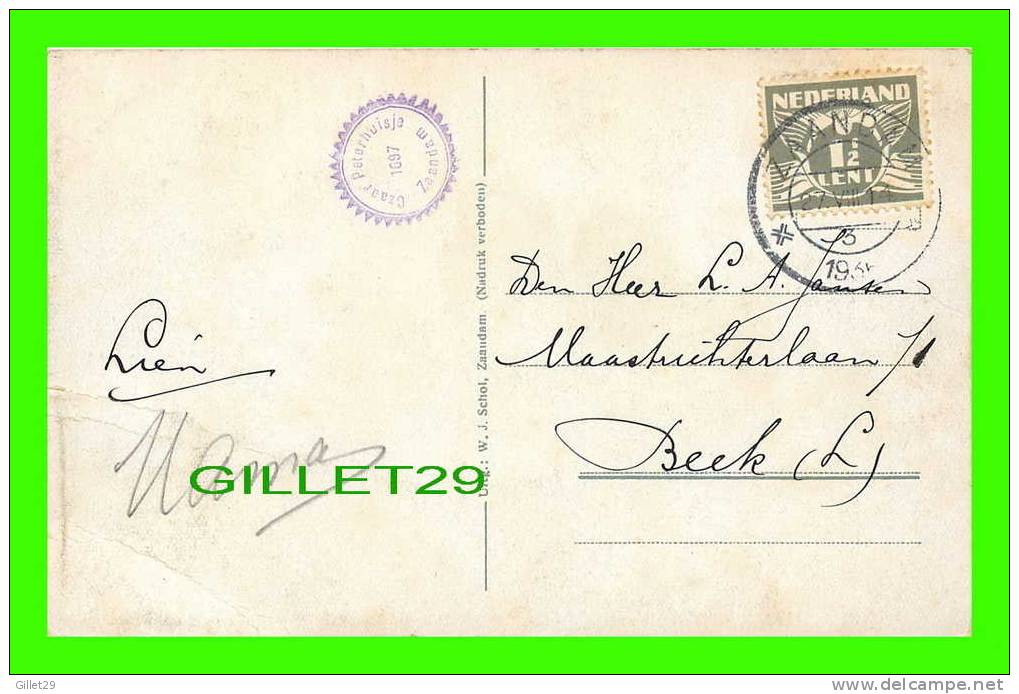 ZAANDAM, NETHERLAND - INTERIEUR CZAAR PETERHUISJE - CARD TRAVEL IN 1935 - W.J. SCHOL - - Zaandam