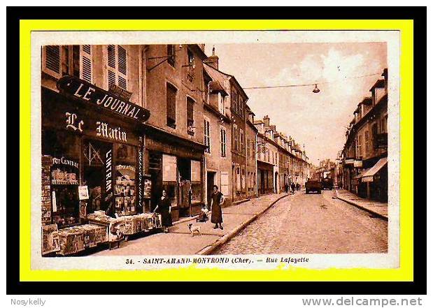 CP N°34 -Le Journal-Bureau Central Des Journaux De Paris, Rue Lafayette à St Amand Montrond  -  18  CHER - Saint-Amand-Montrond