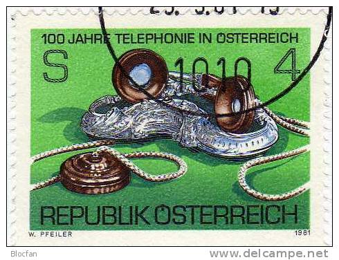 Maximumkarte 100 Jahre Telefon 1981 Österreich 1672 Plus MC9/81a O 16€ Tisch-/ Haus-Telefon Maxi-card From Austria - Máquinas Franqueo (EMA)