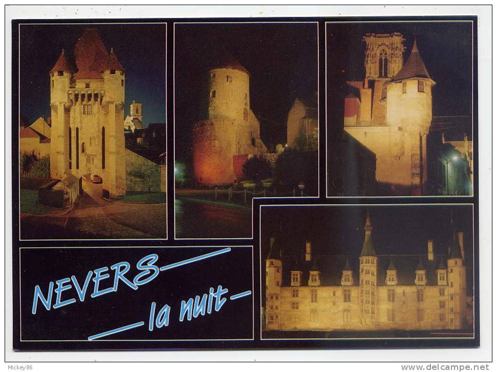 NEVERS--La Nuit, Vues Diverses Cpm N° 14838  éd Nivernaises- - Nevers