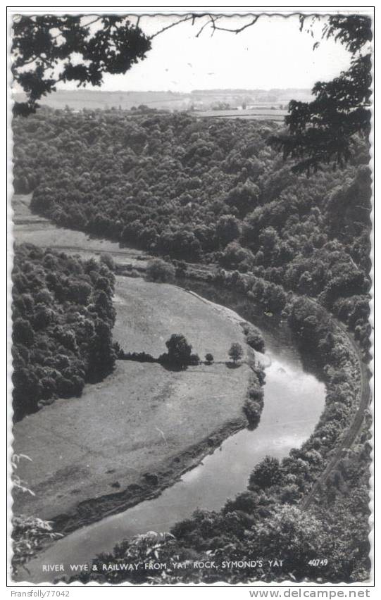 Rppc - U.K. - GLOUCESTERSHIRE - RIVER WYE & RAILWAY FROM YAT ROCK -  SYMOND'S YAT - PANORAMIC - Altri & Non Classificati