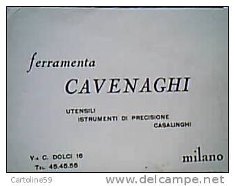 BIGLIEETTO DITTA FERRAMENTA CAVENAGHI MILANO 1959 CP12266 - Cartoncini Da Visita