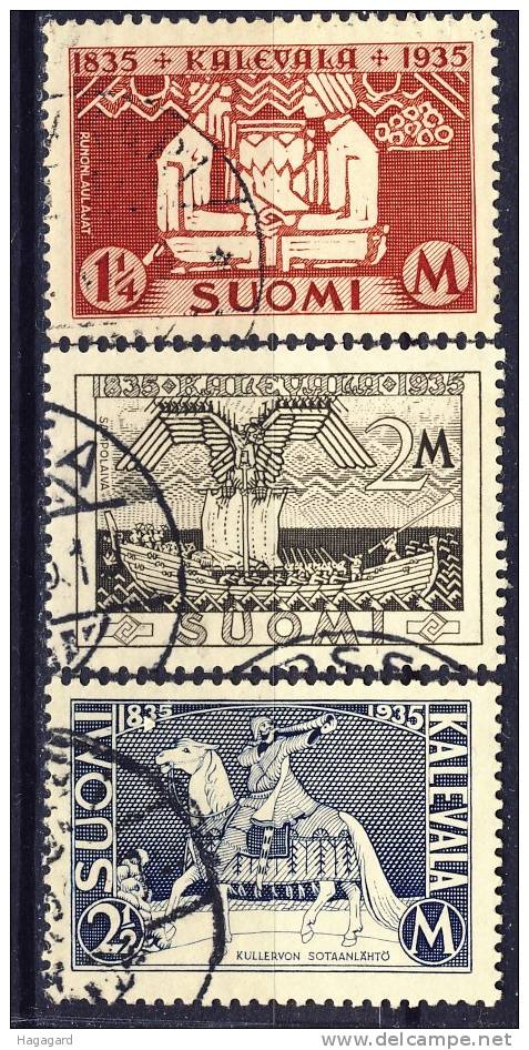 Finland 1935. Kalevala. Michel 191-93. Cancelled(o) - Used Stamps