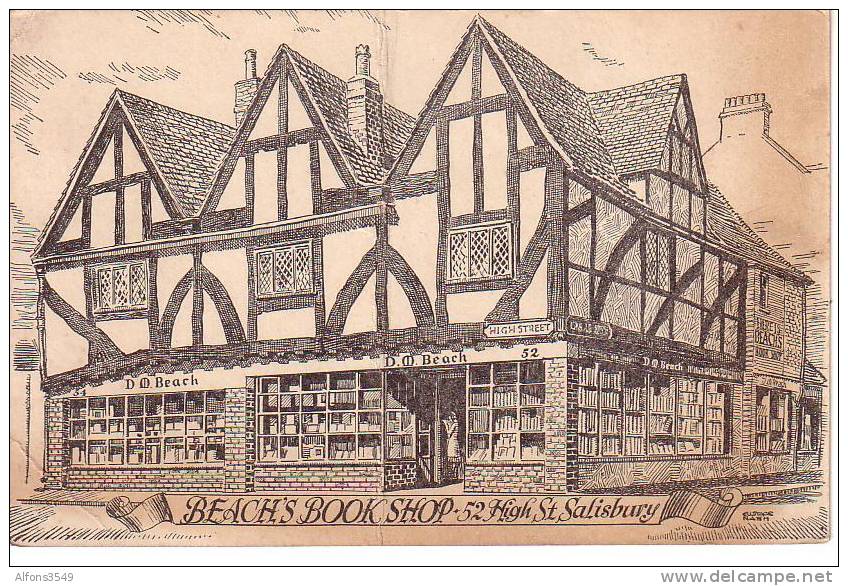 Beach's Book Shop, 52 High St. Salisbury (geplooid) - Salisbury