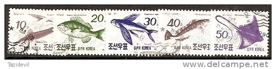 KOREA, North - 1990 Fish. Scott 2951-5. Used - Korea (Nord-)