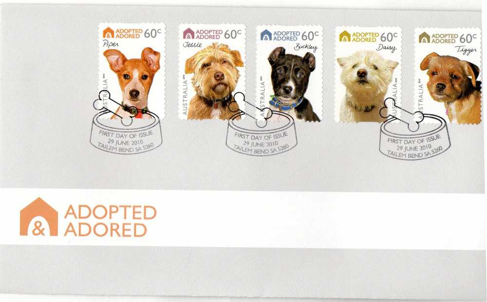 Australia 2010 Adopted And Adored FDC Self-adhesive Stamps - Cartas & Documentos