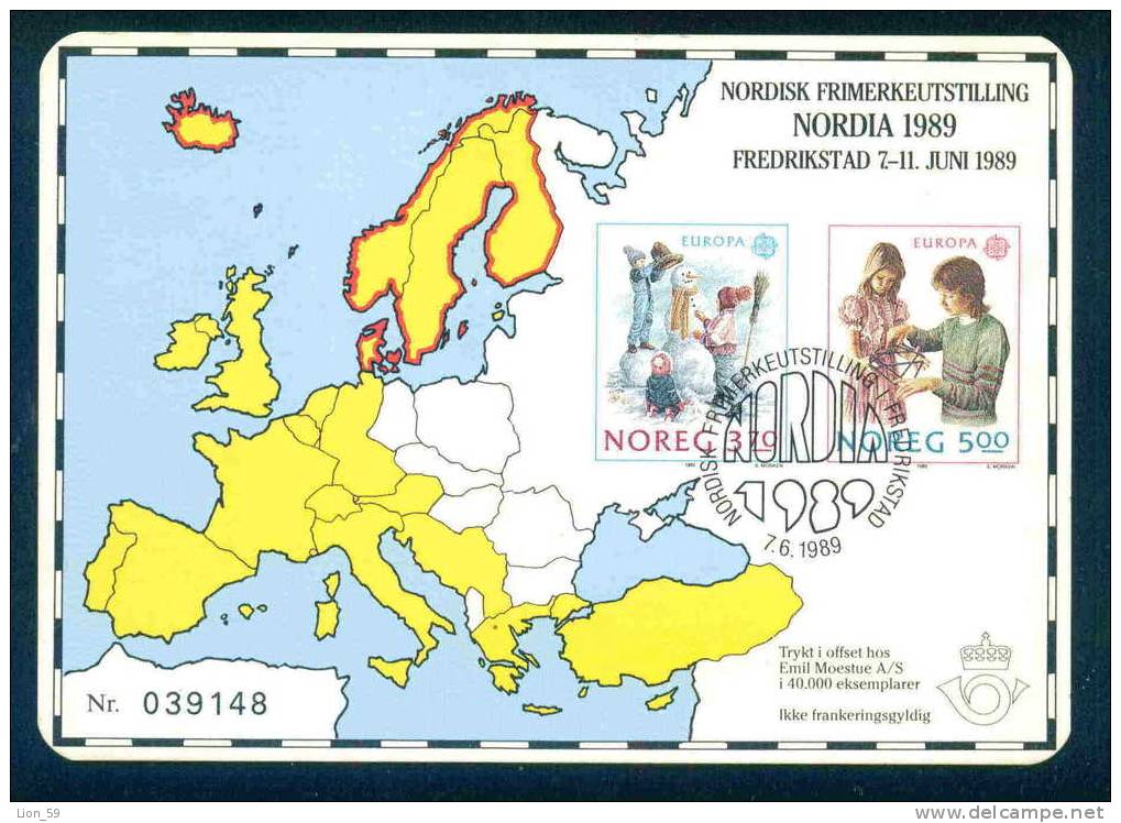 NORDIA 1989 , EUROPA CEPT,  Norway Norwegen Norvegia Norvège Noorwegen 70011 - Stamps (pictures)