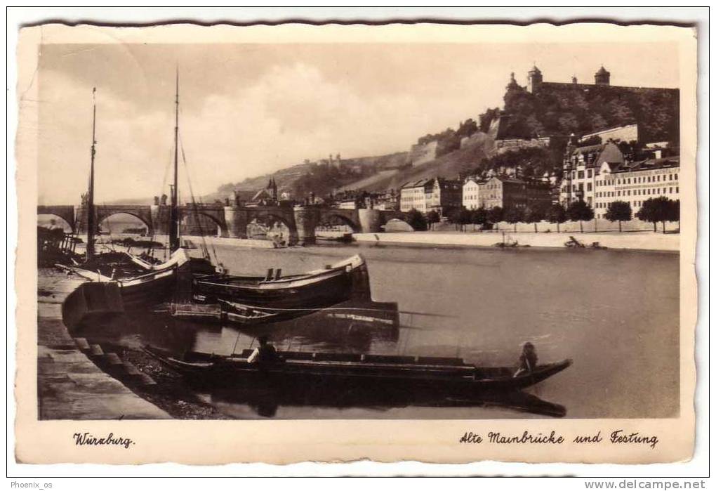 GERMANY, Wuerzburg, Sight On The Town And River, Year 1938 - Wuerzburg