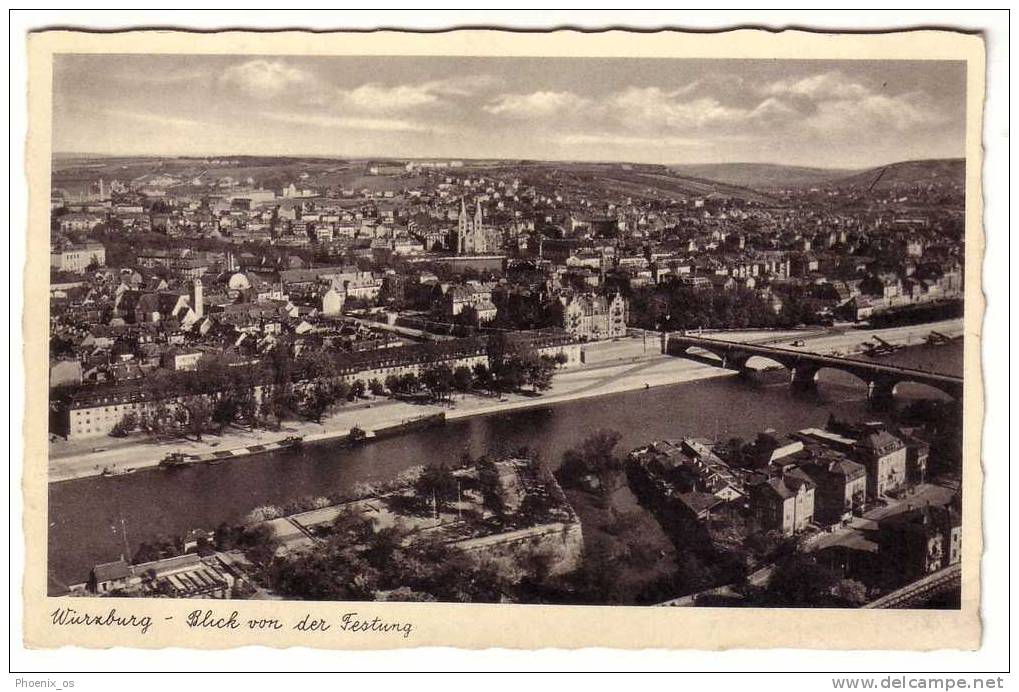 GERMANY, Wuerzburg, Sight On The Town And River, Year 1939 - Wuerzburg