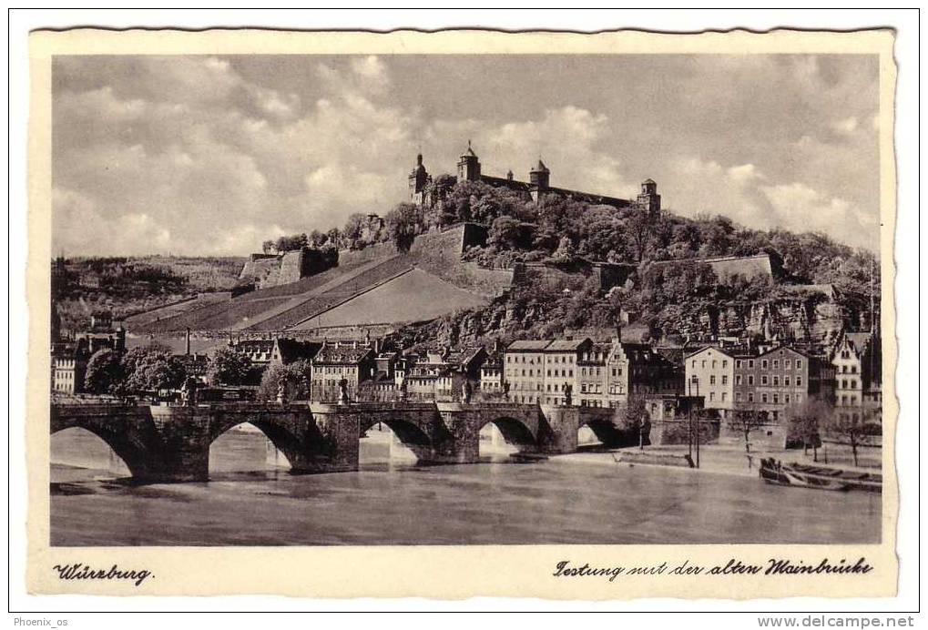 GERMANY, Wuerzburg, Sight On The Town And River, Year 1938 - Wuerzburg