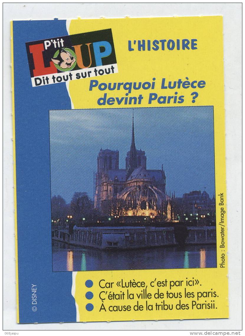Fiche P´tit Loup Histoire Lutece Paris - Histoire
