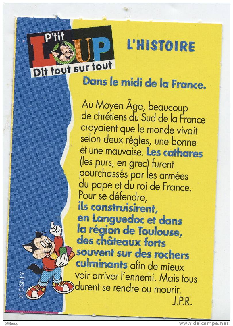 Fiche P´tit Loup Histoire Chateau Cathare - Histoire