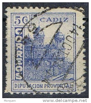 Diputacion Provincial CADIZ, 5 Cts Azul, Guerra Civil - Viñetas De La Guerra Civil
