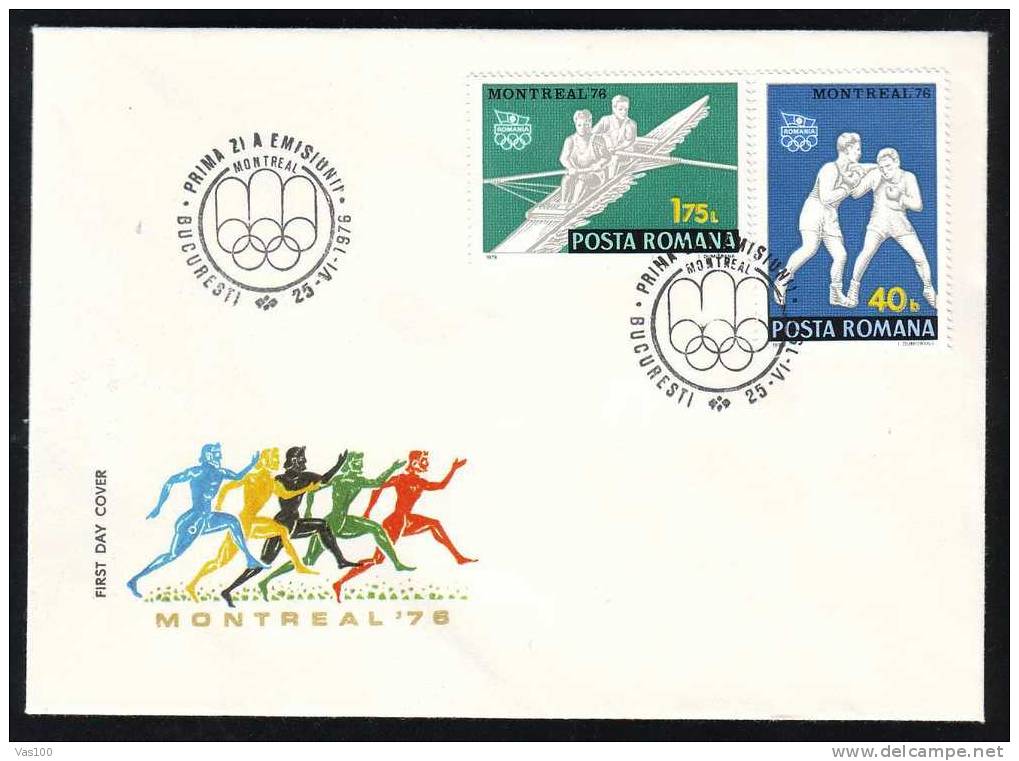 Romania FDC 3 COVERS, Olympic Games Montreal 1976 FULL SET. - Verano 1976: Montréal