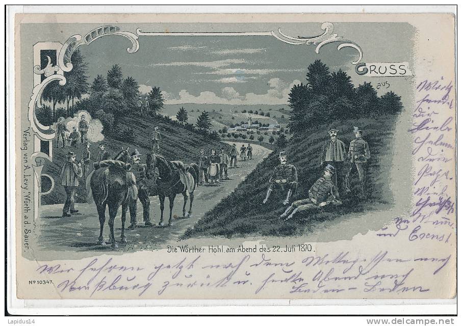 U 519 /  CPA   ALLEMAGNE -    GRUSS  DIE WORTHER HOHL AM ABEND DES 22 JULI 1870 - Elsass