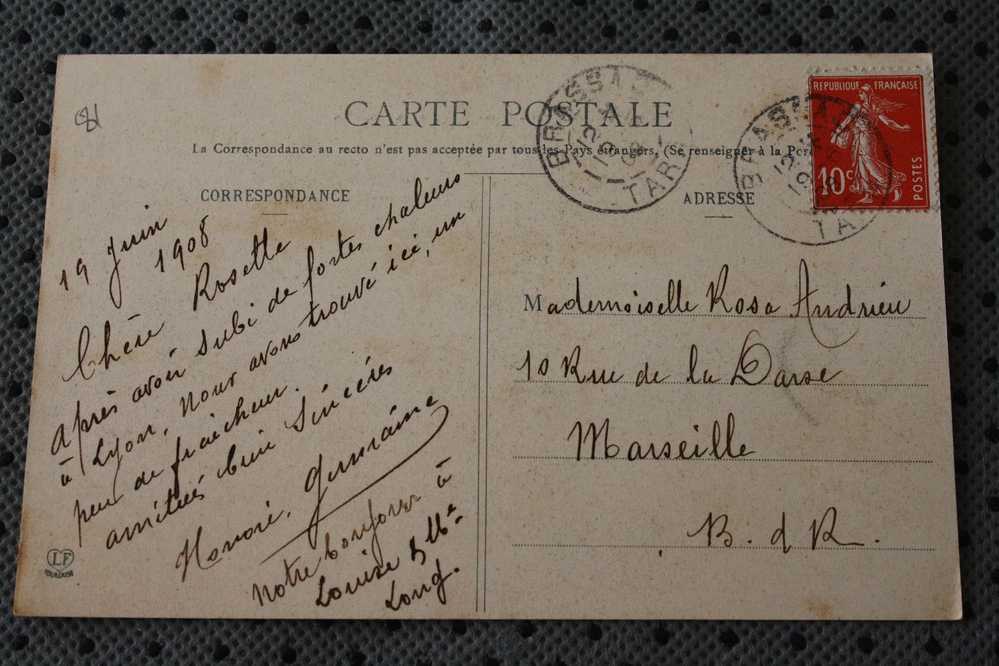 CPA BRASSAC : Ville Du Département Tarn (81) MAIRIE ET PONT NEUF  1908 - Brassac