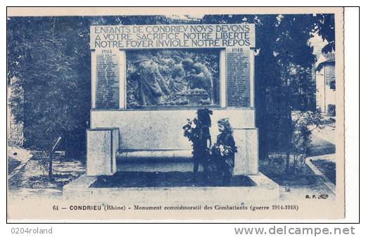 Condrieu -  Monument Commémoratif Des Combattants  : Achat Immédiat - Condrieu