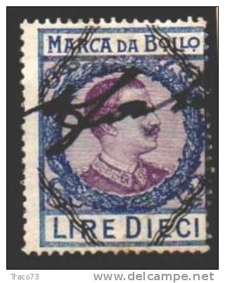 1920  -  MARCA DA BOLLO A TASSA FISSA -  Lire 10     (  Losanghe Nere  ) - Steuermarken