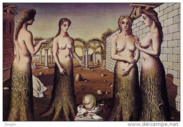 A85--12  @  PAUL DELVAUX Art Nudes , Painting  ( Postal Stationery , Articles Postaux ) - Nudes