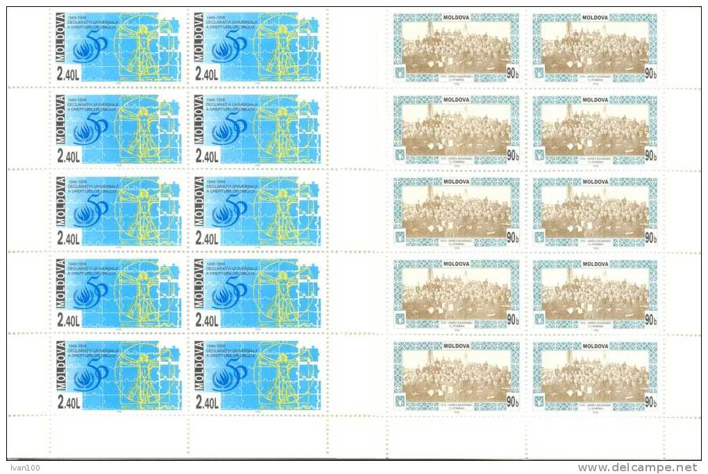 1998. Moldova, Anniversaries, 2 Sheetlets Of 10v, Mint/** - Moldawien (Moldau)