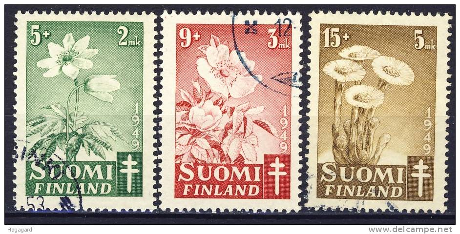 Finland 1949. Tuberculosis Charity. Michel 365-67. Cancelled (o) - Usati