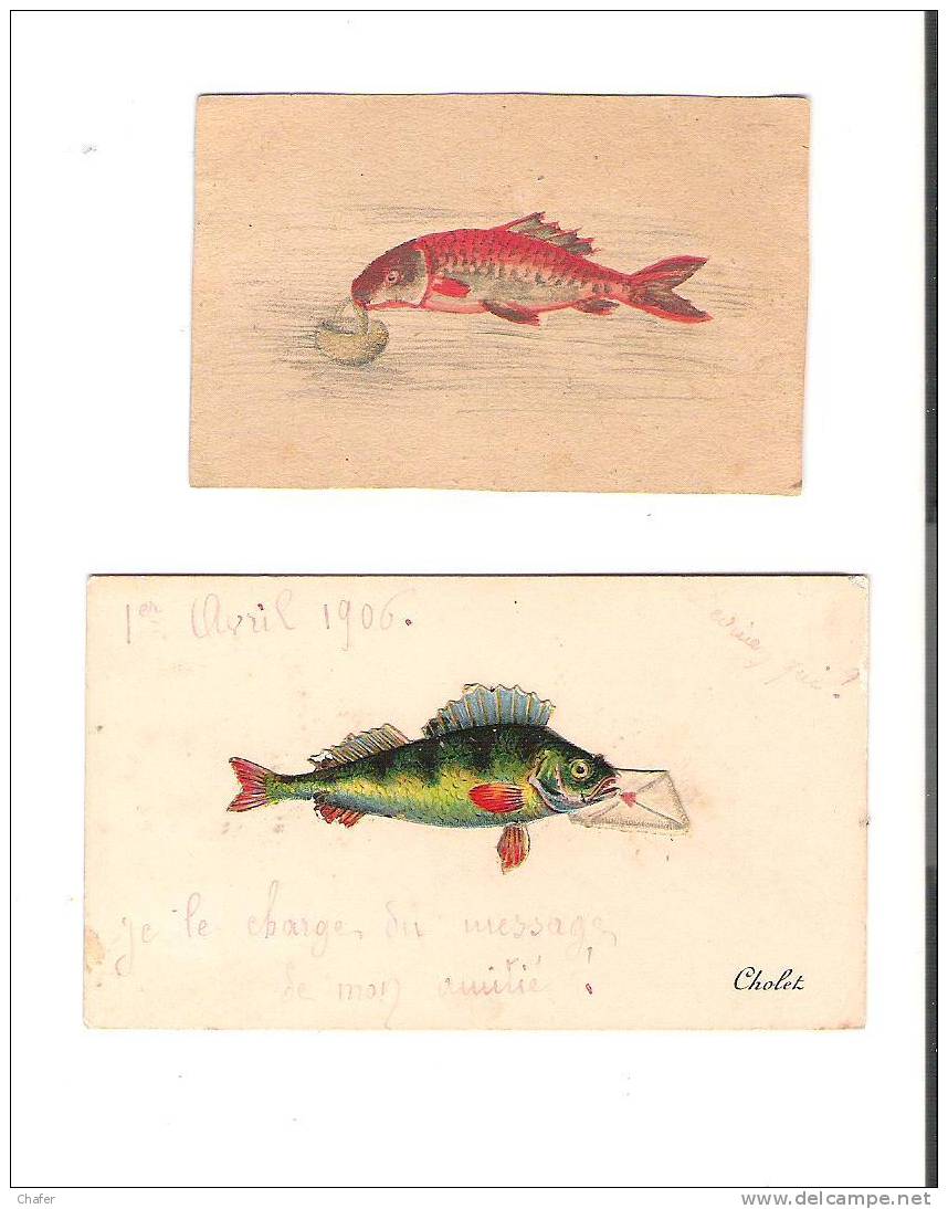 - Trés Jolis Dessin Et Découpi De Poissons - 1er Avril 1906 - Animali