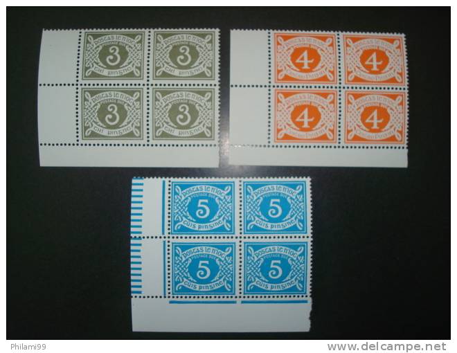 IRELAND TAX STAMPS 1978 Yvert Nr 22 / 24  - In Bloc Of 4 - Superbs MNH / * * - Other & Unclassified