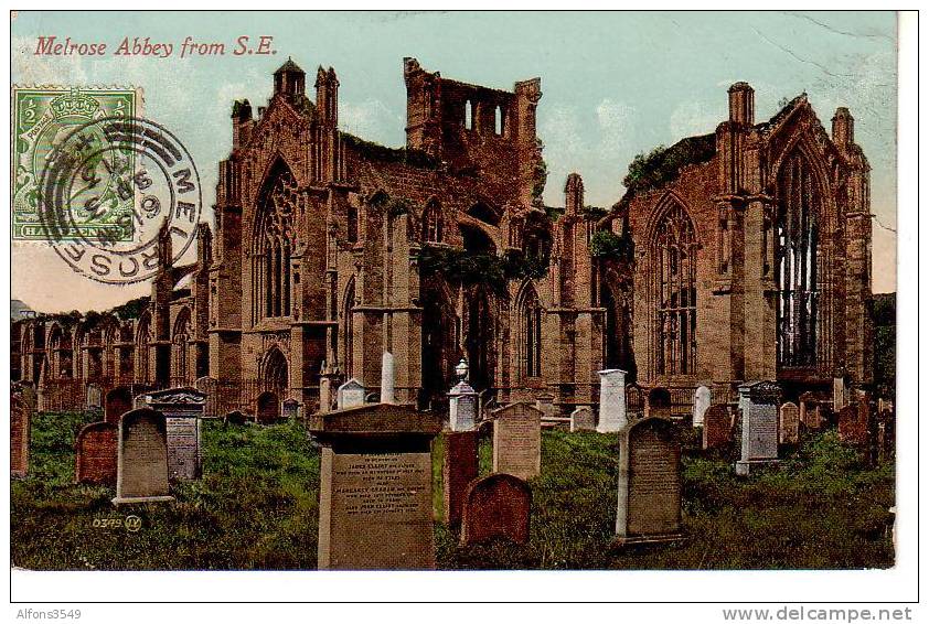 Melrose Abbey From S.E. - Roxburghshire