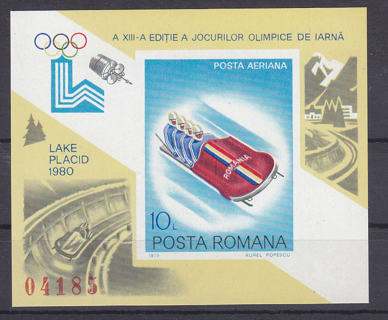 Roemenië, BL165 **, Michel = 40 Euro (XX14509) - Hiver 1980: Lake Placid