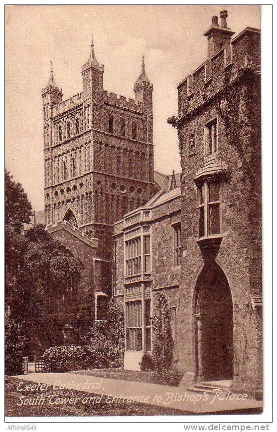 Exeter Cathedral South Tower And Entrane To Bishop's Palace - Exeter