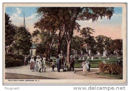 ETATS-UNIS:1917:NEWARK.(N Ew-Jersey):Military Park.Carte Envoyée En Hollande.Couleur. - Autres & Non Classés